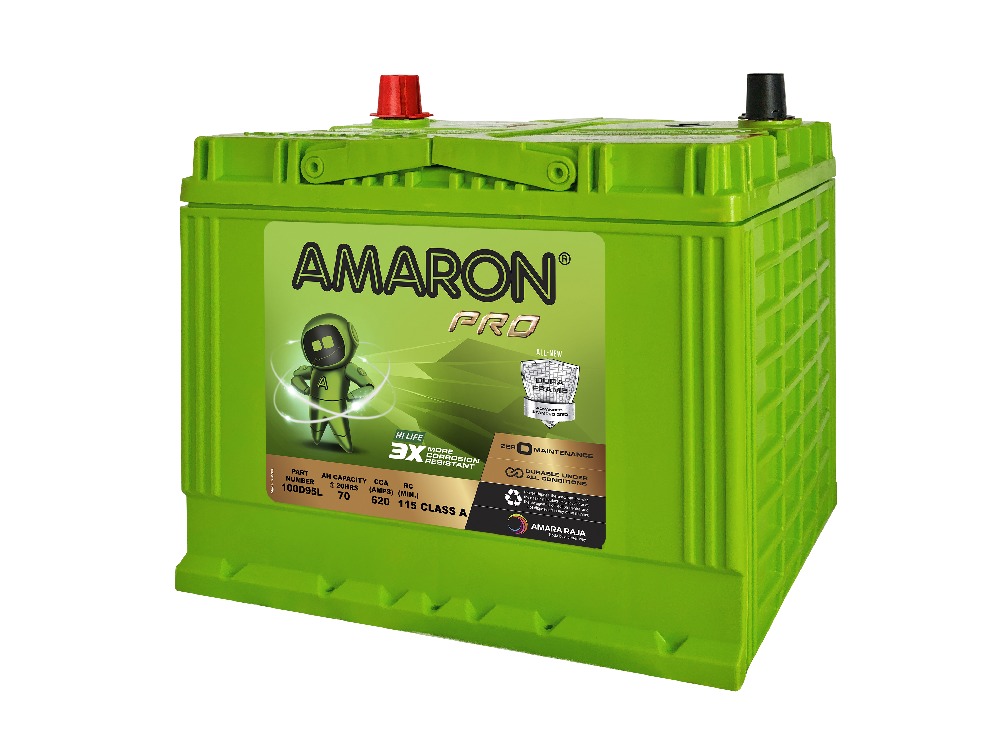 Amaron Pro Series 100D26LBH (NS70LZ 4WD Battery) - High CCA, 42-Month Warranty