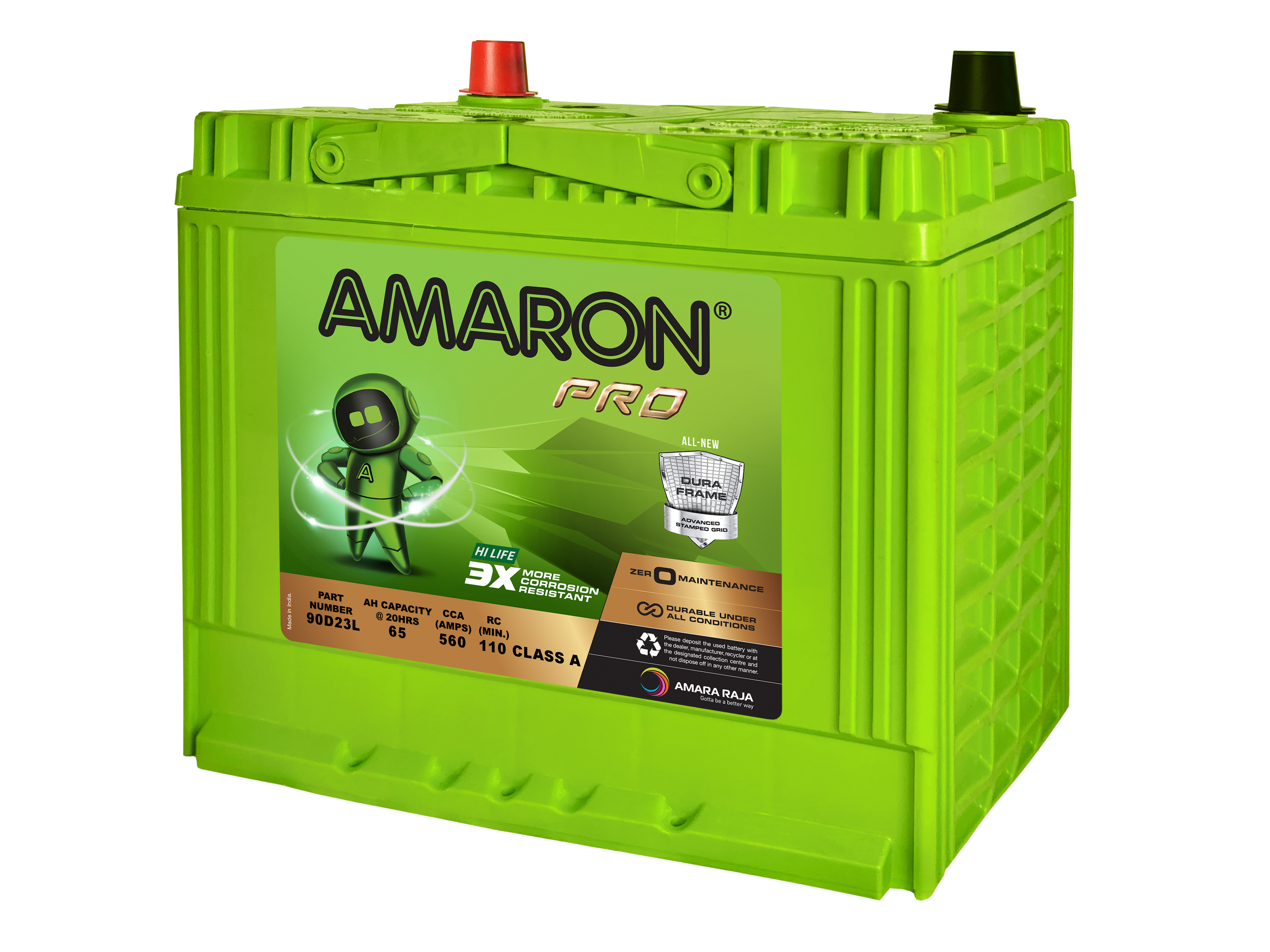 Amaron Pro Series MF Automotive Battery 90D23L (55D23L)