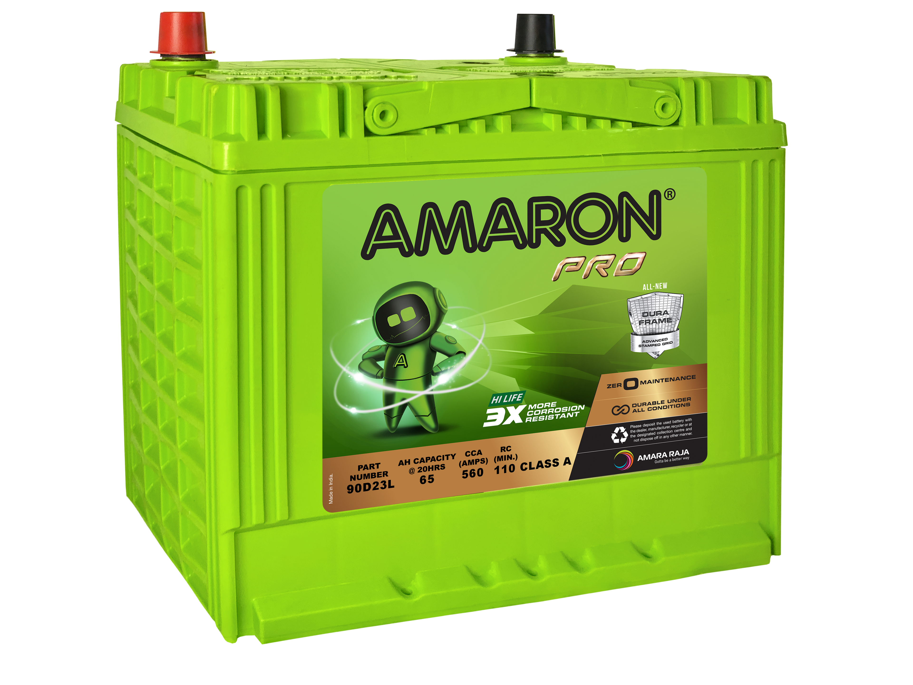 Amaron Pro Series MF Automotive Battery 90D23L (55D23L)