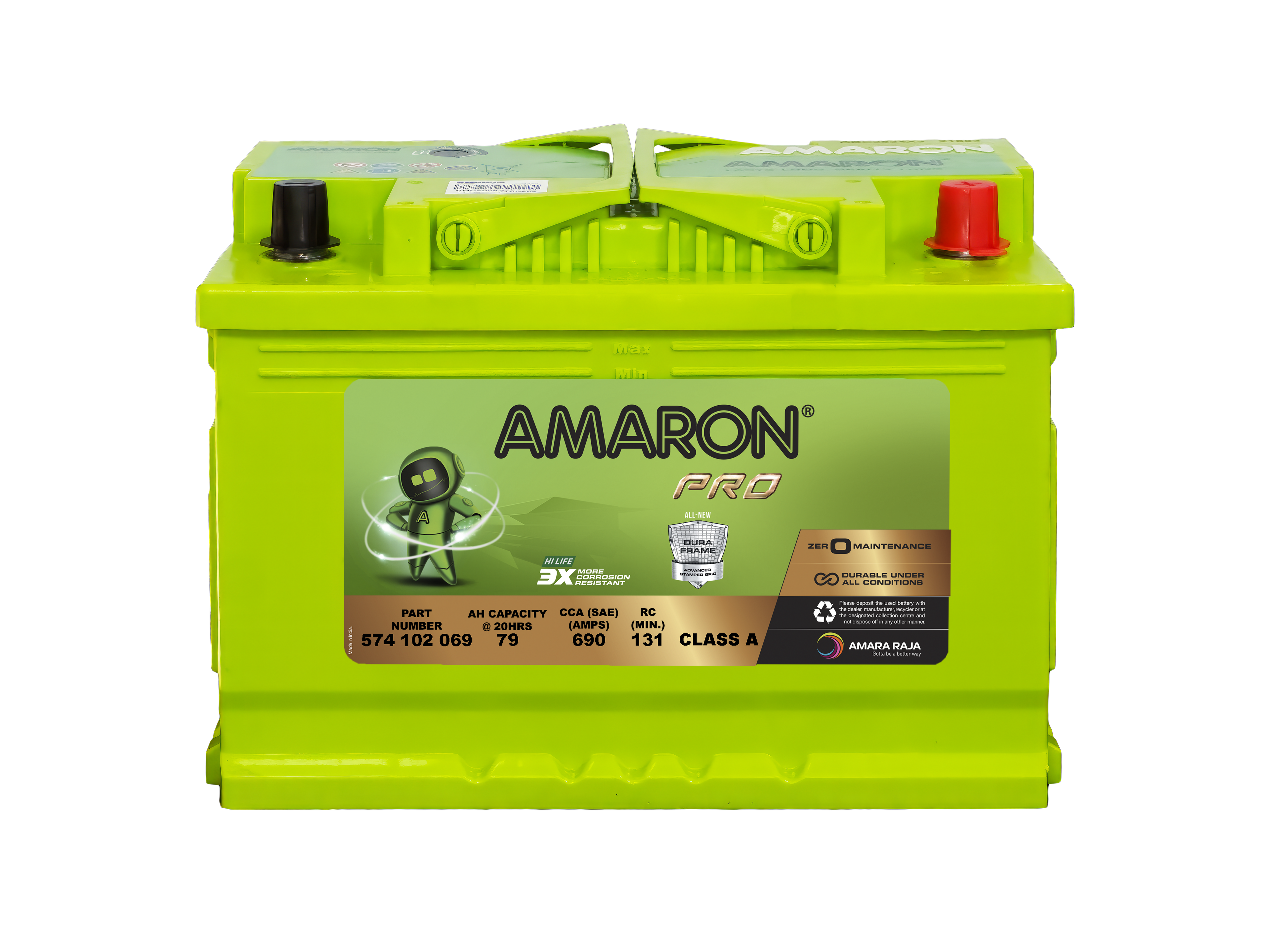 Amaron Pro Series DIN66LH (DIN74) Automotive Battery: High-Performance