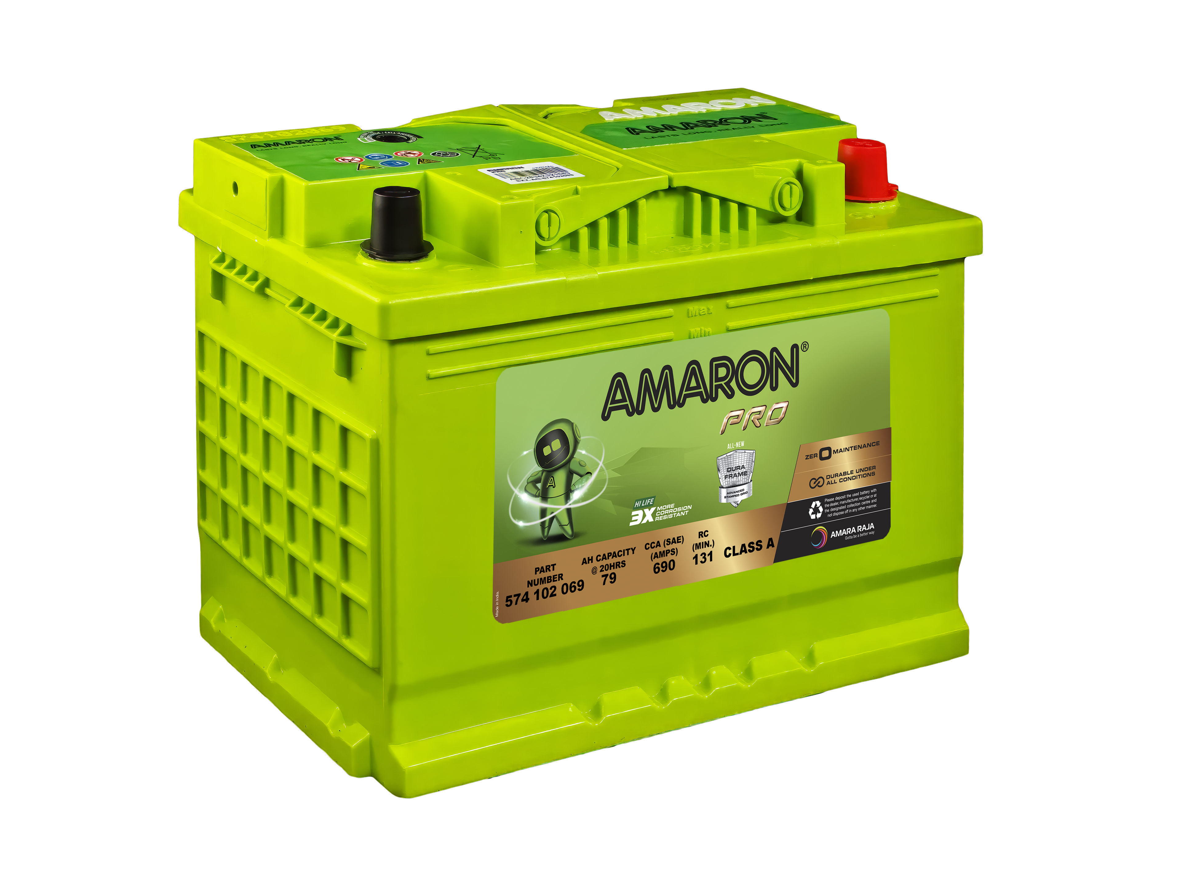 Amaron Pro Series DIN66LH (DIN74) Automotive Battery: High-Performance