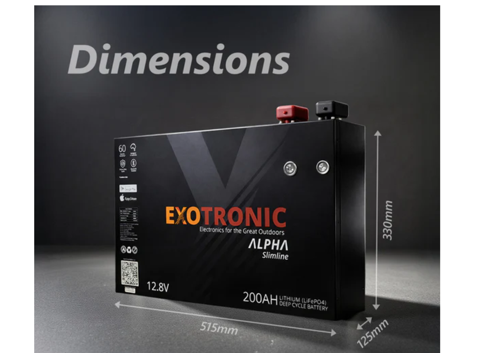 Exotronic 12V 200ah SLIM Lithium Battery LiFePO4 | 5yr warranty |