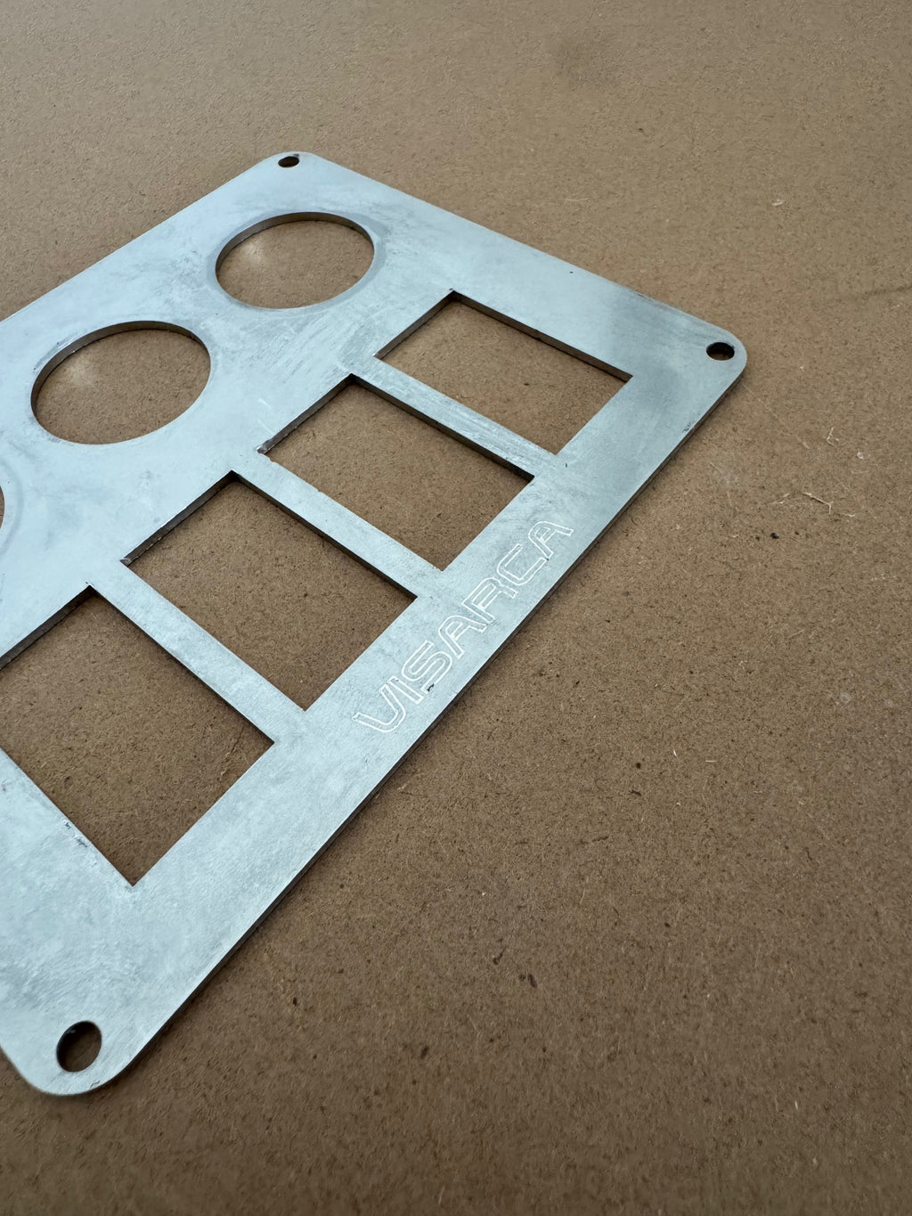 Visarca Rocker Switch & Socket Panel - 2mm Stainless steel - 4 gang Rocker + 3 Socket - AUS MADE