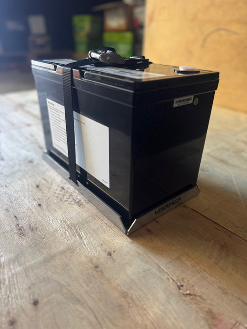 Visarca 100ah Battery holder Stainless steel with a battery
