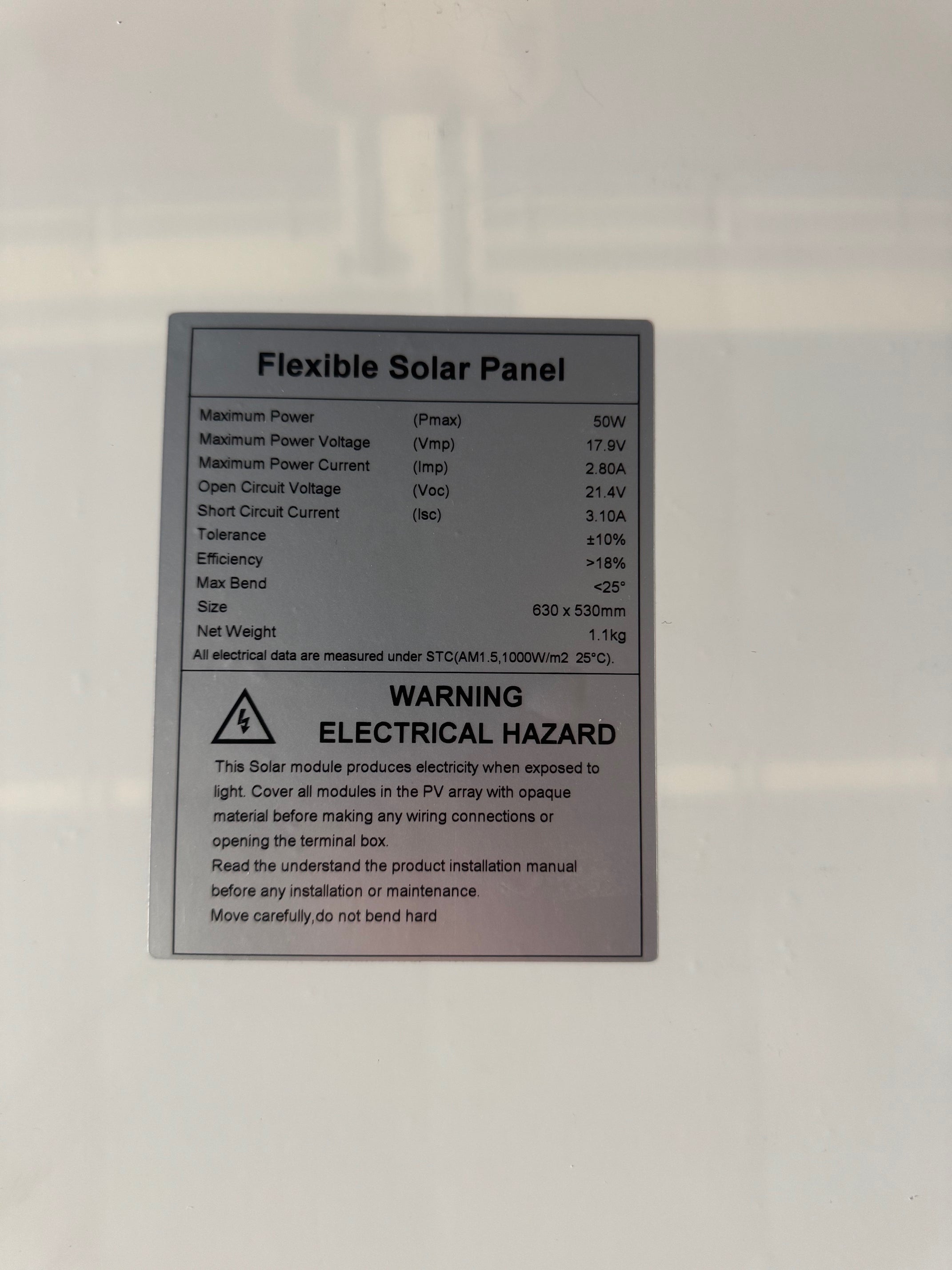 50W Flexible Solar Panel - Premium Quality - Sunpower Cells - Long Life
