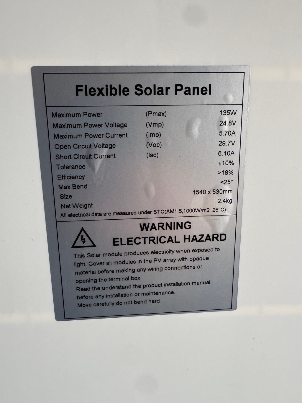 135W Flexible Solar Panel - Premium Quality - Sunpower Cells - Long Life Ultra Light
