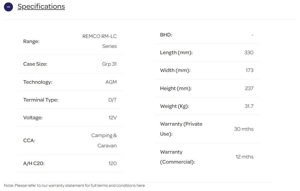 Remco 120Ah Lead Carbon Deep Cycle AGM Battery – Reliable Power for Toowoomba and Beyond