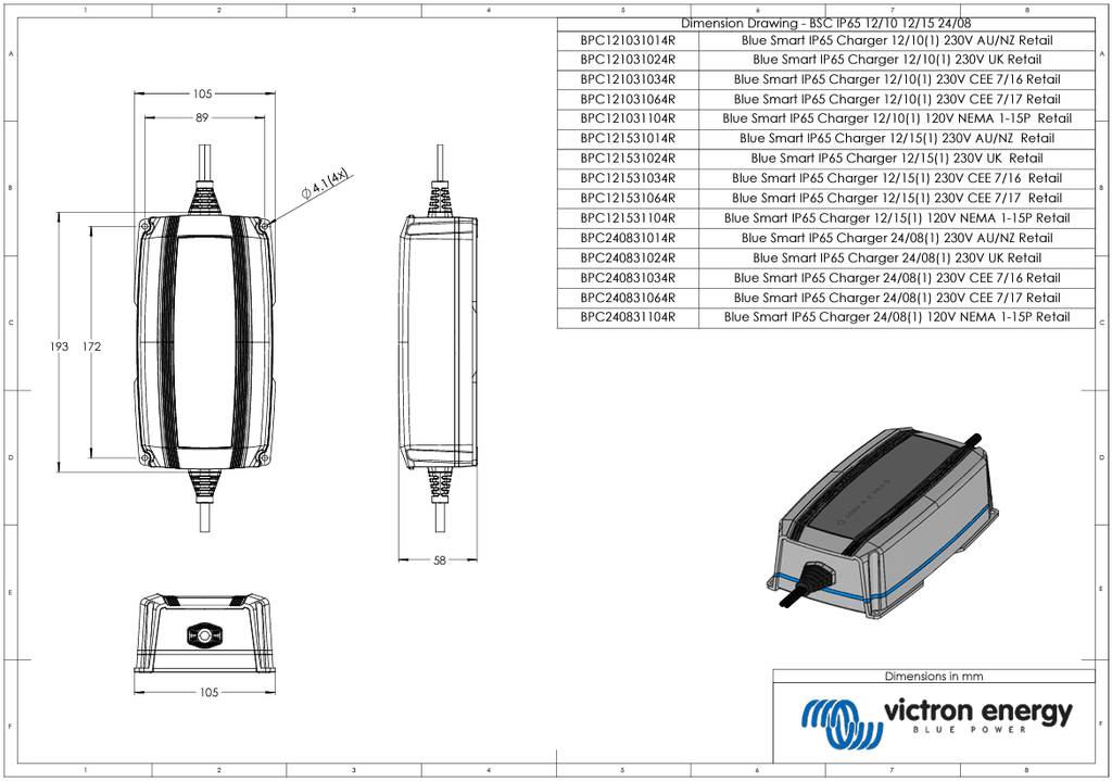 Victron Blue Smart IP65 12V 10A Battery Charger: All-Weather Multi-Stage Power