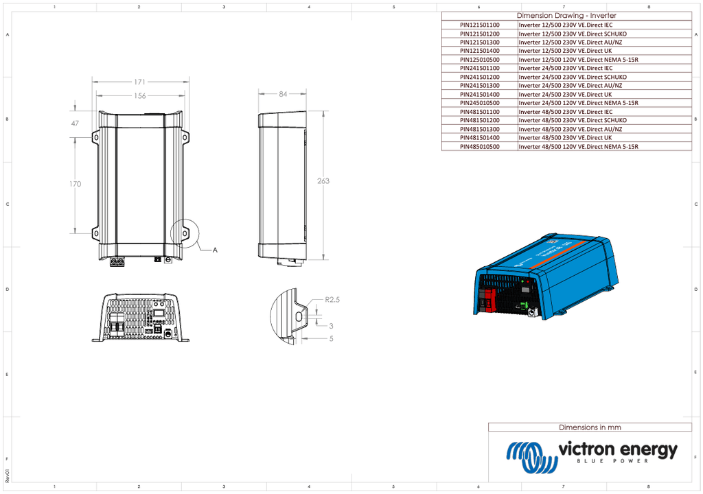 Victron 12V 500VA Phoenix Pure Sine Wave Inverter VE.Direct Australian NZ