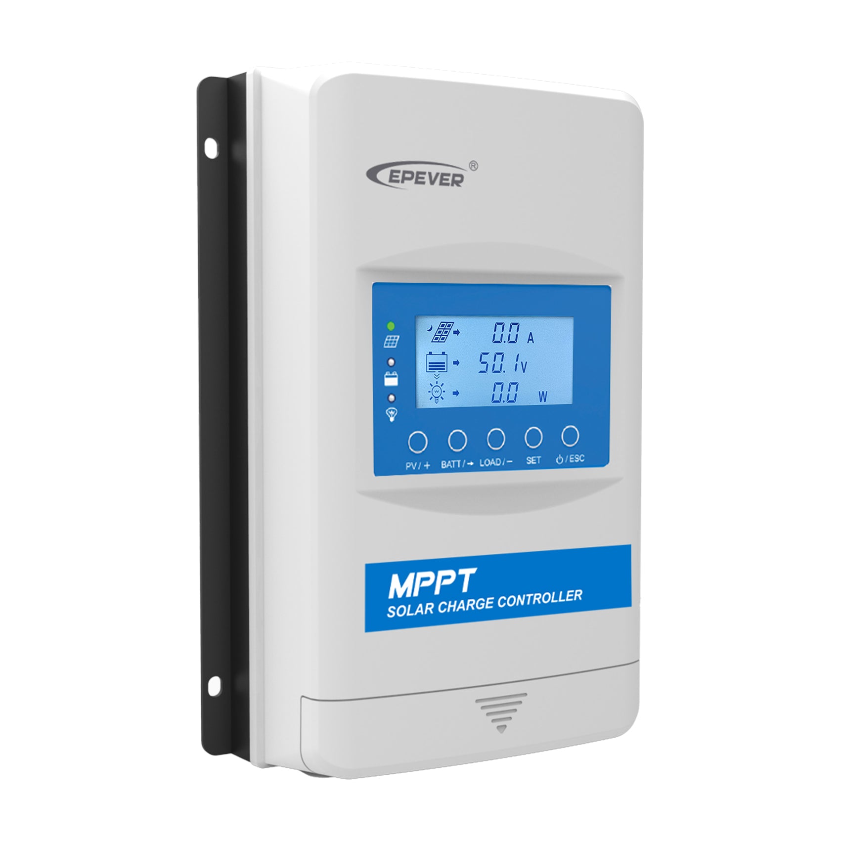 EPEVER MPPT solar charge controller on a white background