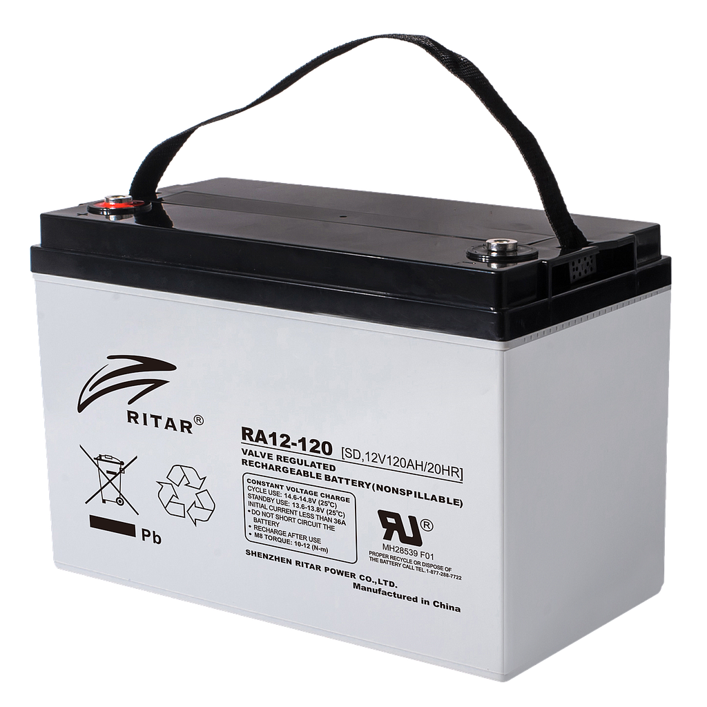 Ritar 12V 120Ah Deep Cycle AGM Battery for Solar RV Marine Use