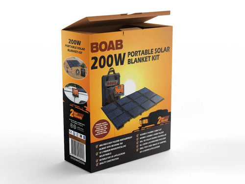 BOAB 200W Premium Quality Folding Solar Blanket for Outdoor Power